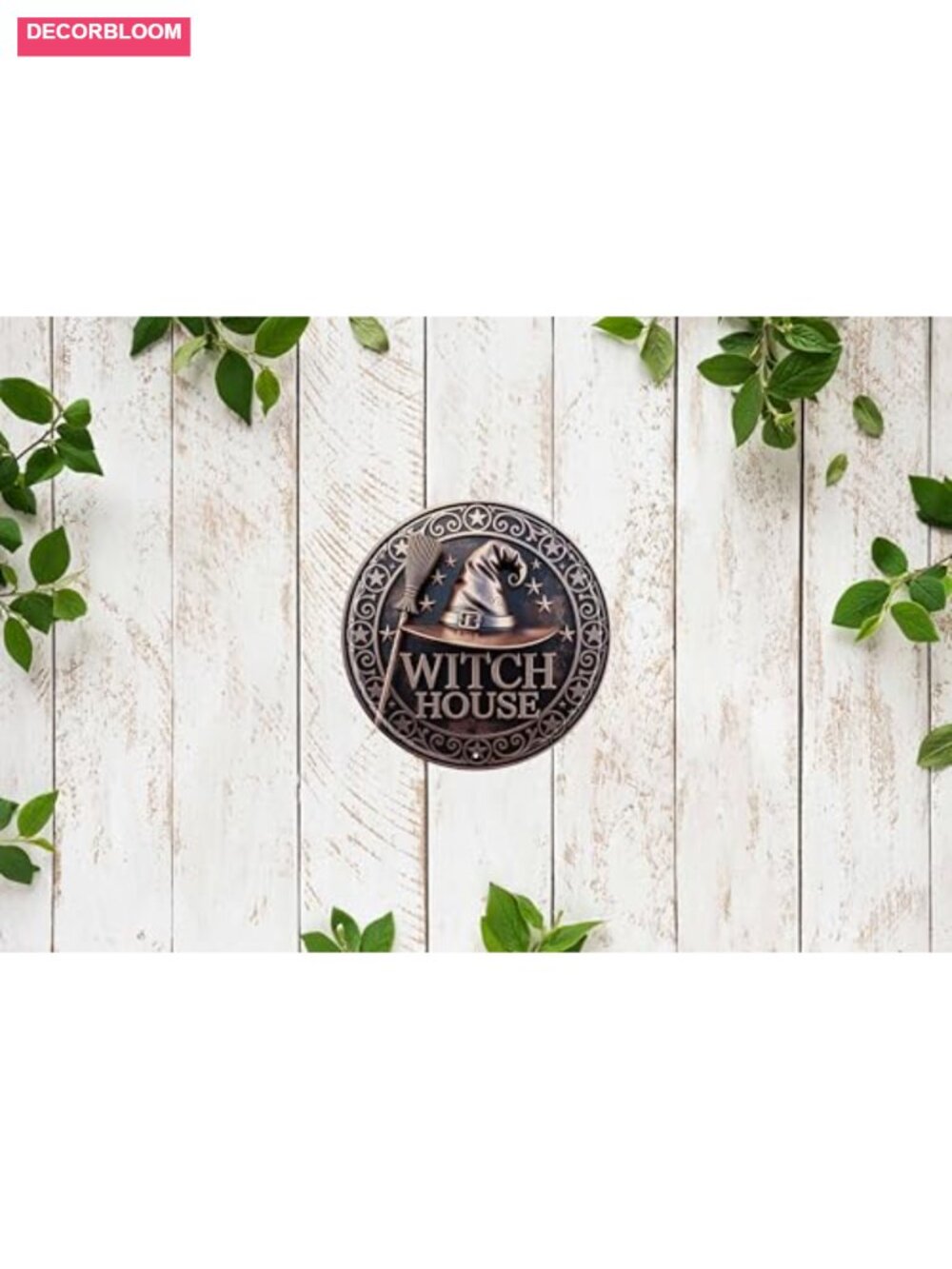 Witch House Magic Metal Sign 8x8in Round Halloween Wall Plaque Spooky Decor - Picture 5 of 6